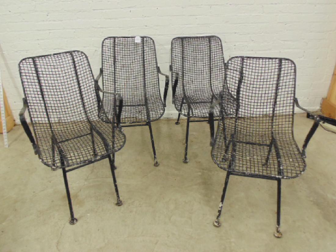 Set 4 Woodard style metal wire chairs (1 of 4)