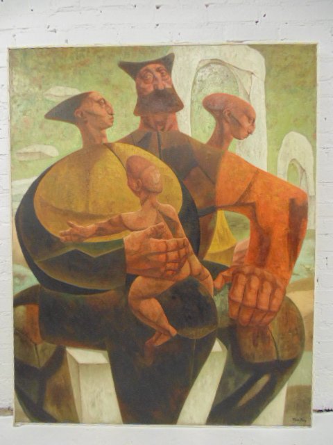 Painting, "Family II", John Fenton, oil on canvas (1 of 10)