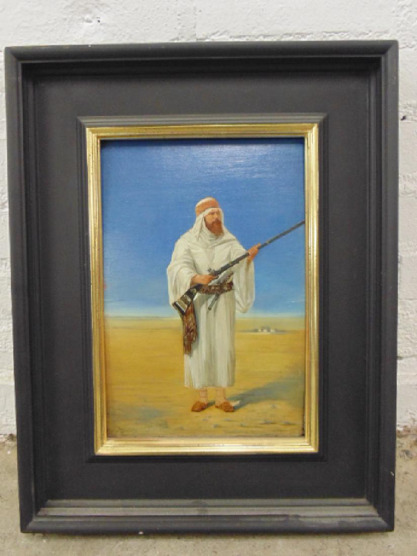 Painting, portrait of an man in Arab garb, holding (1 of 8)