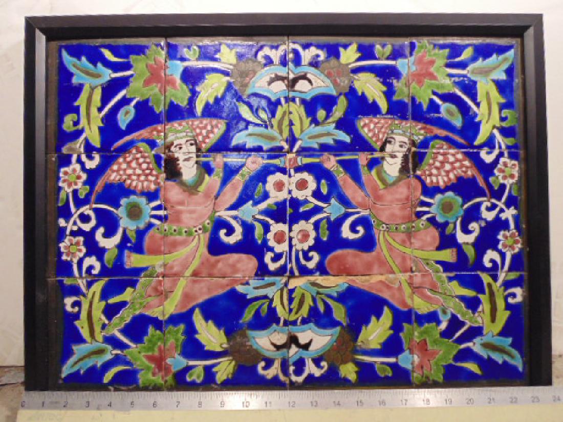 Persian Tile Panel, 2 Angels playing flutes, 900-1000 (1 of 9)
