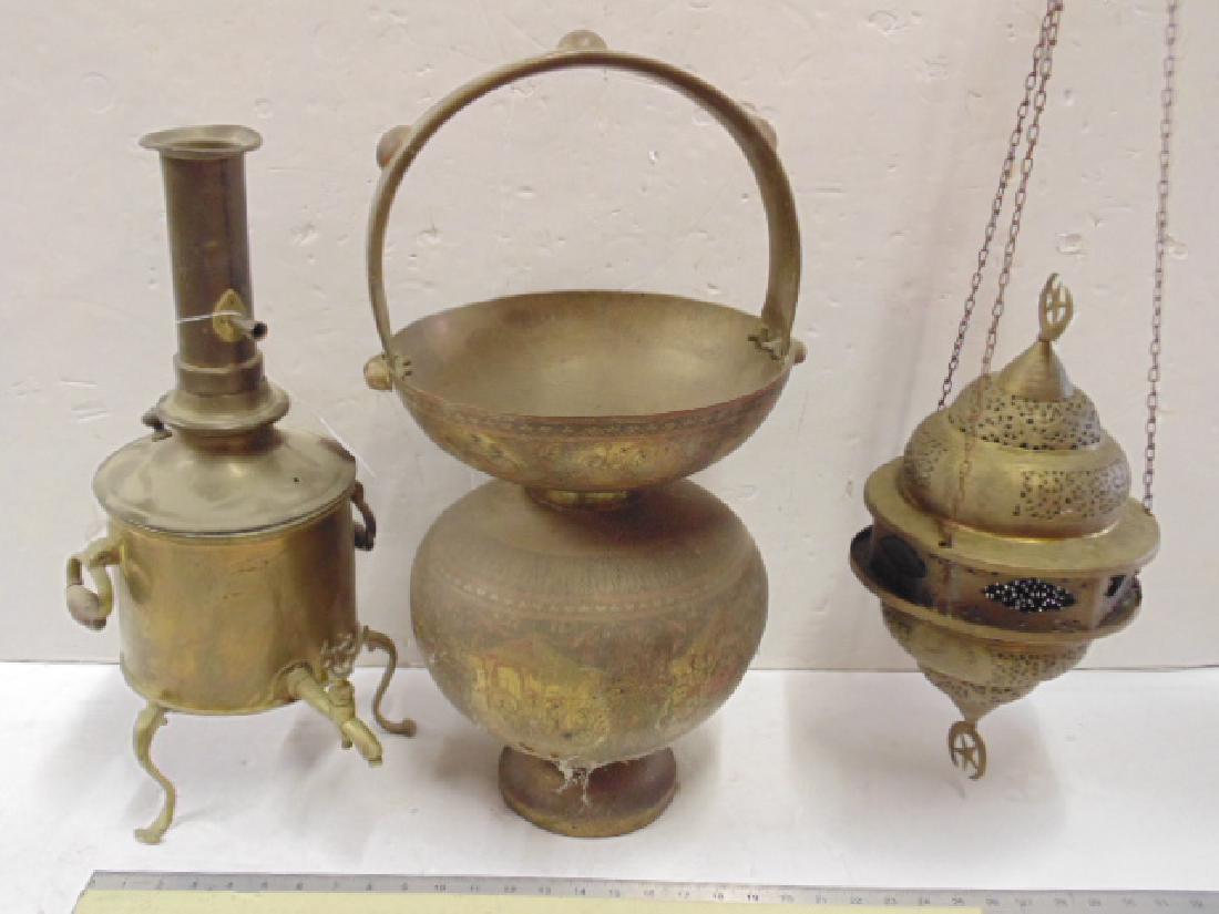 Persian antique brass samovar, brass lot (1 of 16)