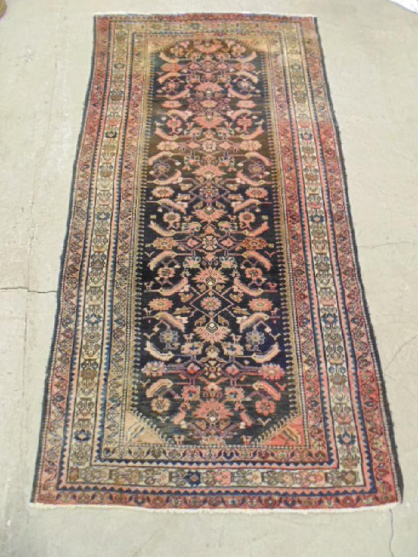 Persian carpet, black, reds, carpet is 9'1" by 4'8" (1 of 6)