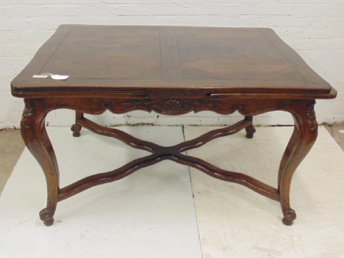 French oak refractory dining table, top is 38.5" by (1 of 5)