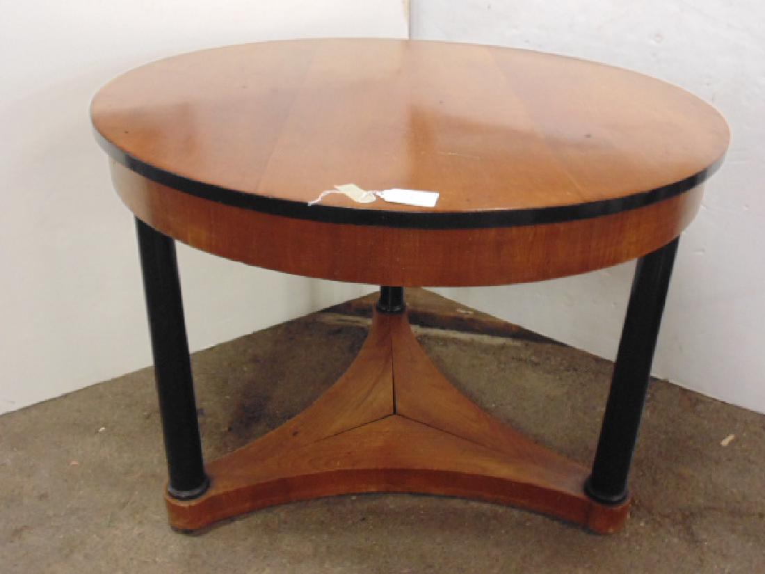 German Biedermeier round table, black column base, top (1 of 6)