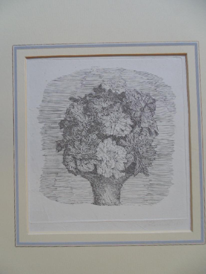 Etching, Giorgio Morandi, "Zinnie In Un Vaso", signed (1 of 10)