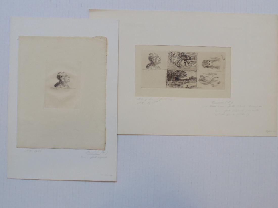 Etching, Honore Daumier, 2 sheets, Portrait of a man & (1 of 13)