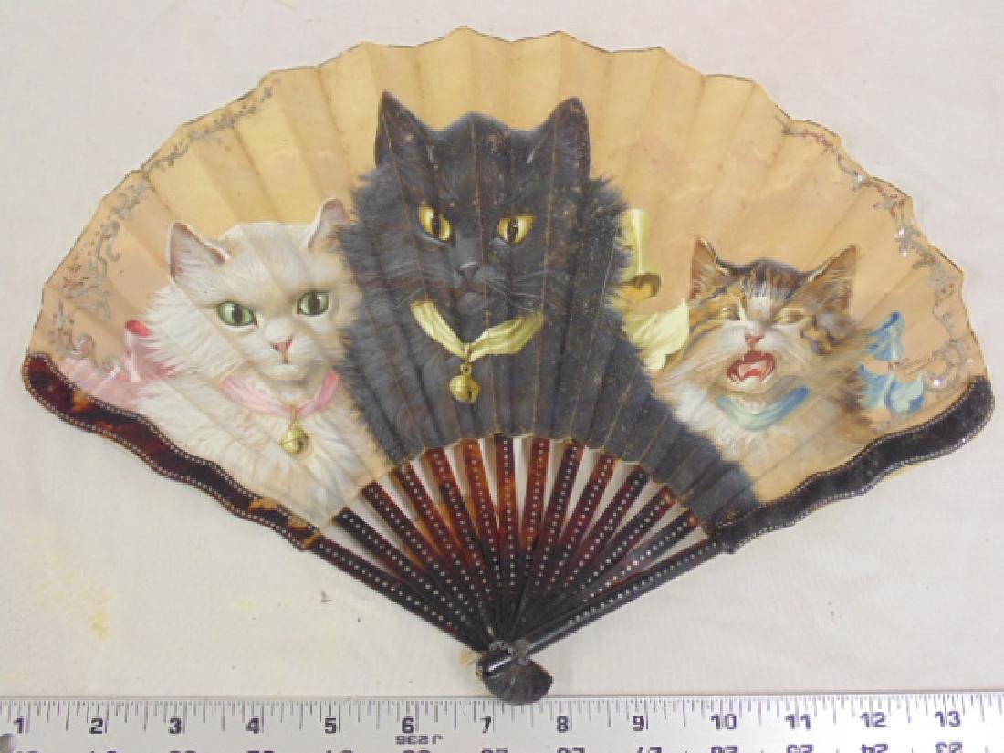 Sarah Bernhardt fan, cats & kittens, signed A (1 of 7)