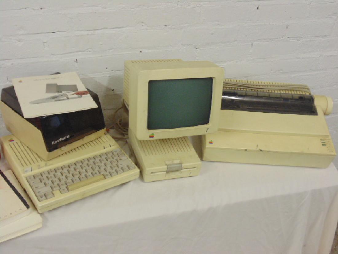 Vintage Apple IIc computer, with monitor, floppy drive, (1 of 5)