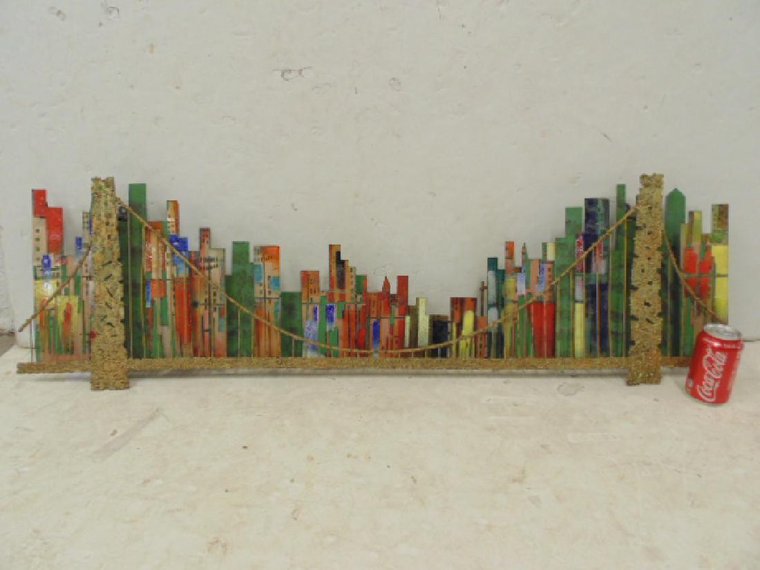 Curtis Jere enameled metal Brooklyn Bridge sculpture, (1 of 5)