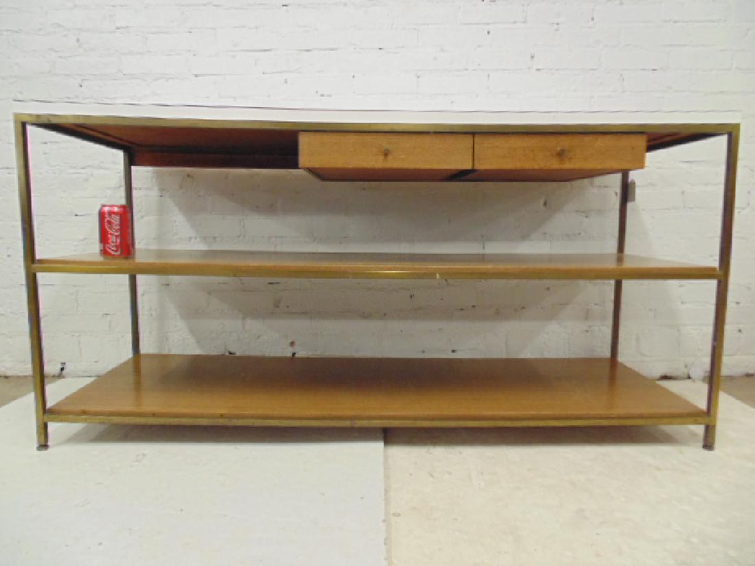 Paul McCobb etagere, server with 2 drawers, brass frame (1 of 5)