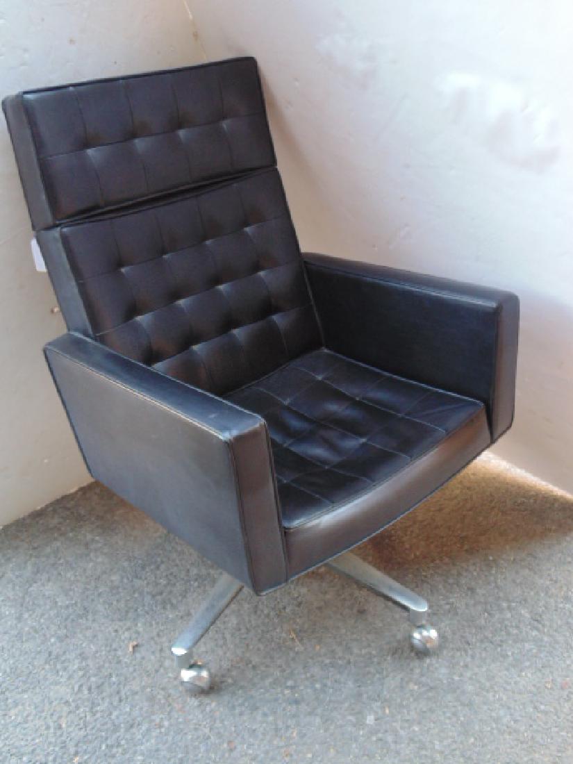 Knoll black office chair, naugahyde seat & back, with: Knoll black office chair, naugahyde seat & back, with original Knoll Associates invoice from 1965. please refer to images for additional general condition information, all items sold as found, all sal