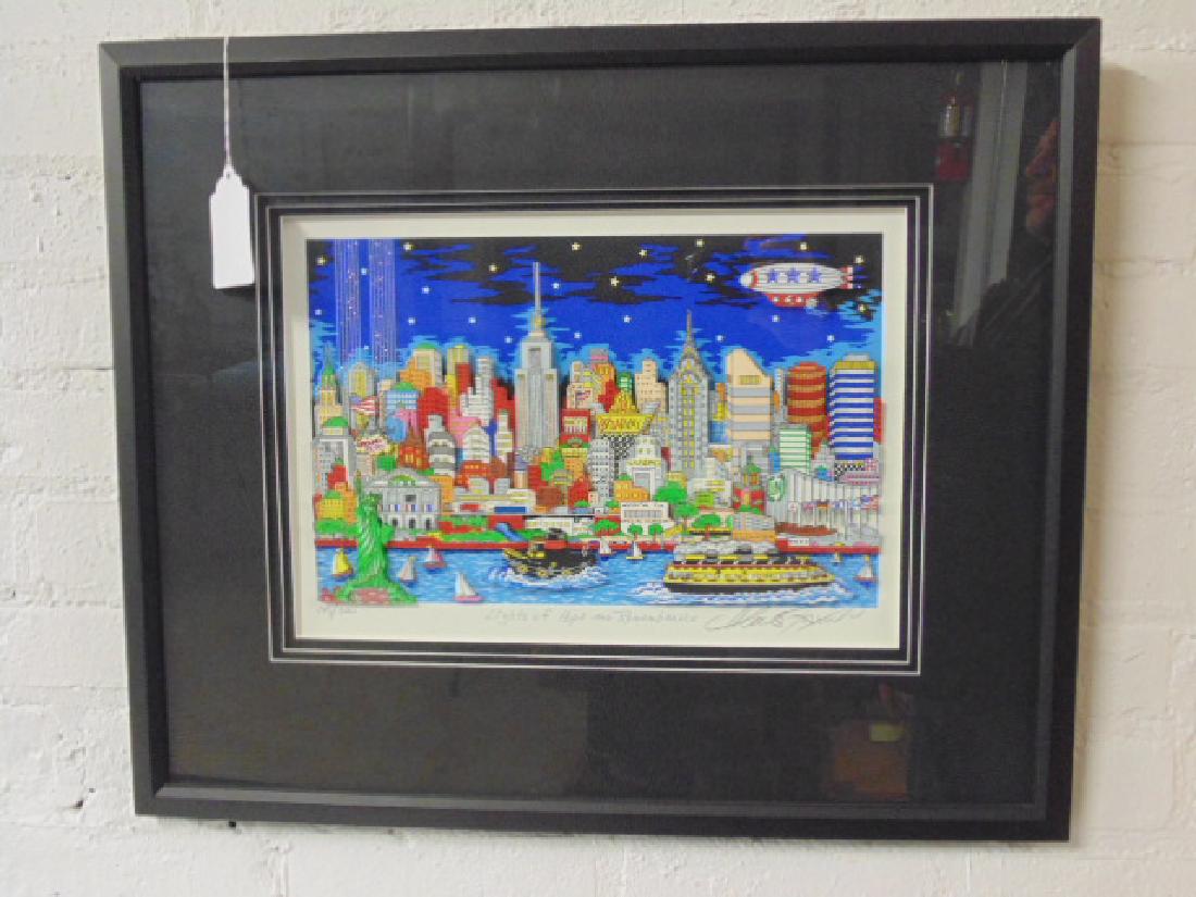 Mixed Media, Charles Fazzino 3D pop art, "Lights of: Mixed Media, lithograph, Charles Fazzino 3D pop art, "Lights of hope and Remembrance", 145/300, 10.5" by 14.75"