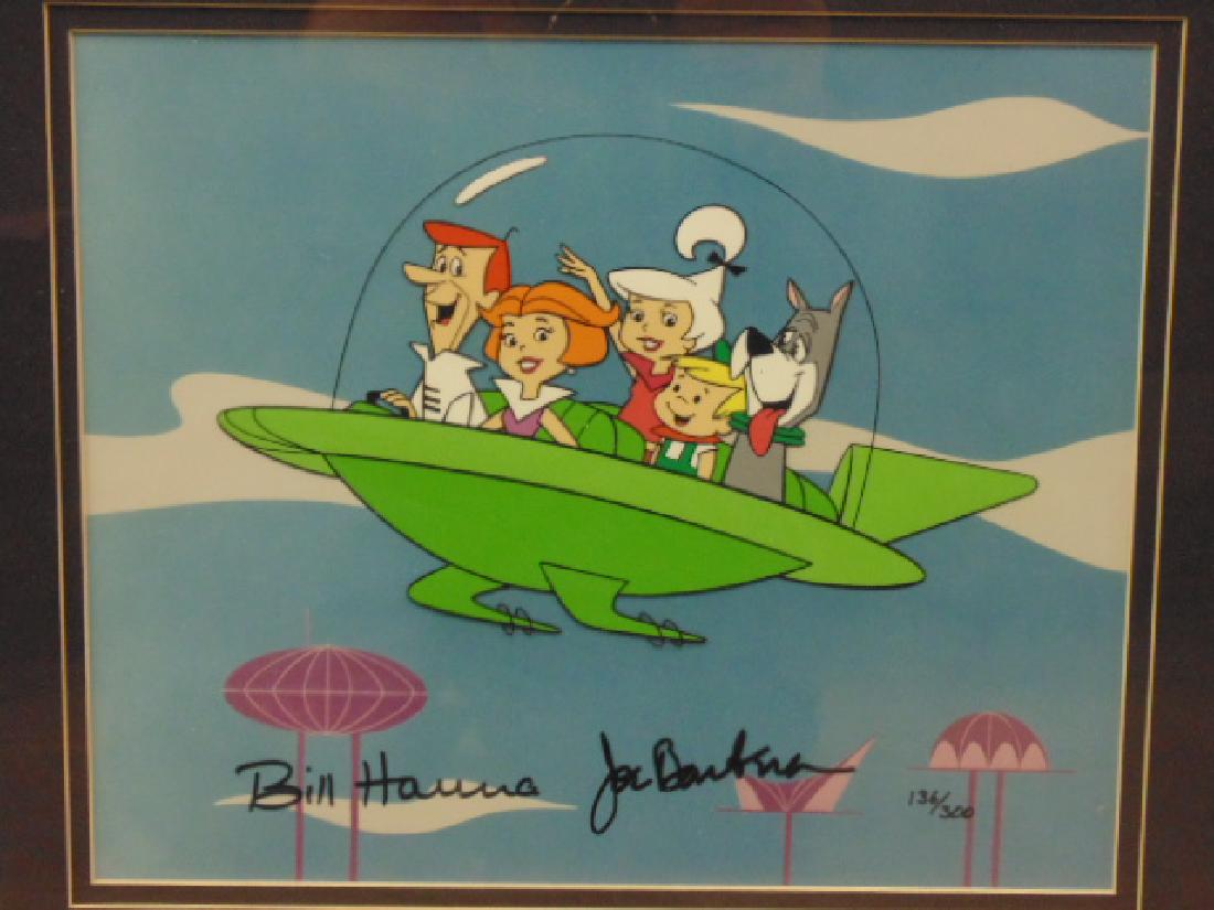Cartoon cell, "The Jetsons", signed by Bill Hanna &: Cartoon cell, "The Jetsons", signed by Bill Hanna & Joseph Barbera, 136/300, 9.25" by 11.5"