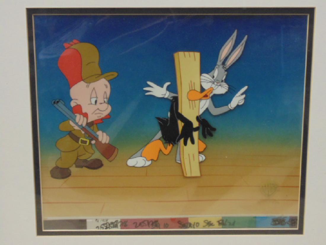 Cartoon cell, Bugs Bunny, Daffy Duck, Elmer Fudd,: Cartoon cell, Bugs Bunny, Daffy Duck, Elmer Fudd, Warner Brother Production, Animation art, 2001, 9.75" by 11.5".