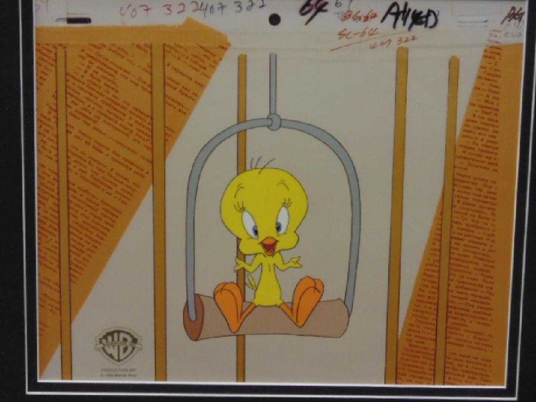 Cartoon cell, Tweety Bird, Warner Brother Animation,: Cartoon cell, Tweety Bird, Warner Brother Animation, Production art, 1999, 8.25" by 9.75"
