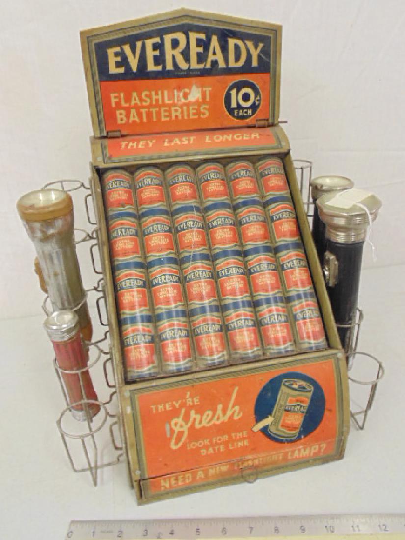Eveready Flashlight Batteries advertising display comes