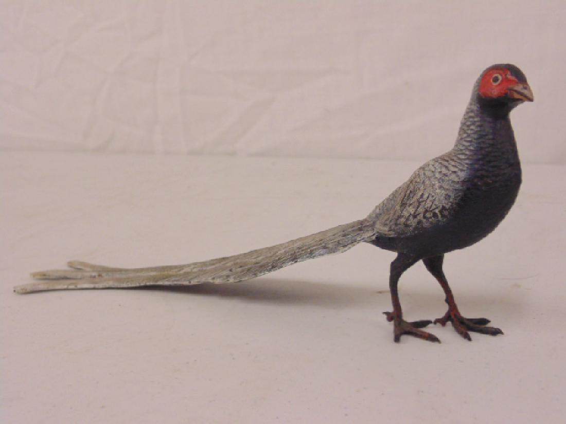 Vienna bronze pheasant, cold painted Vienna bronze of a (1 of 5)