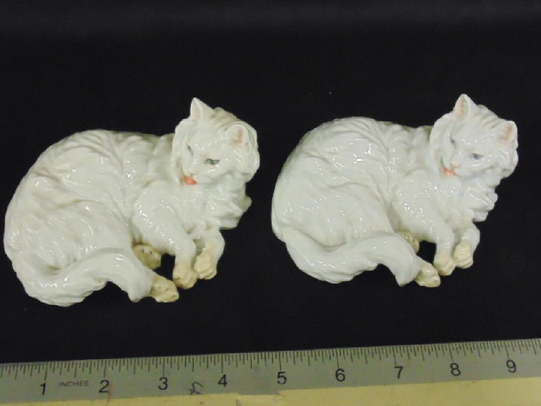 Pair Royal Vienna porcelain cars, each cat is 5" wide, (1 of 5)