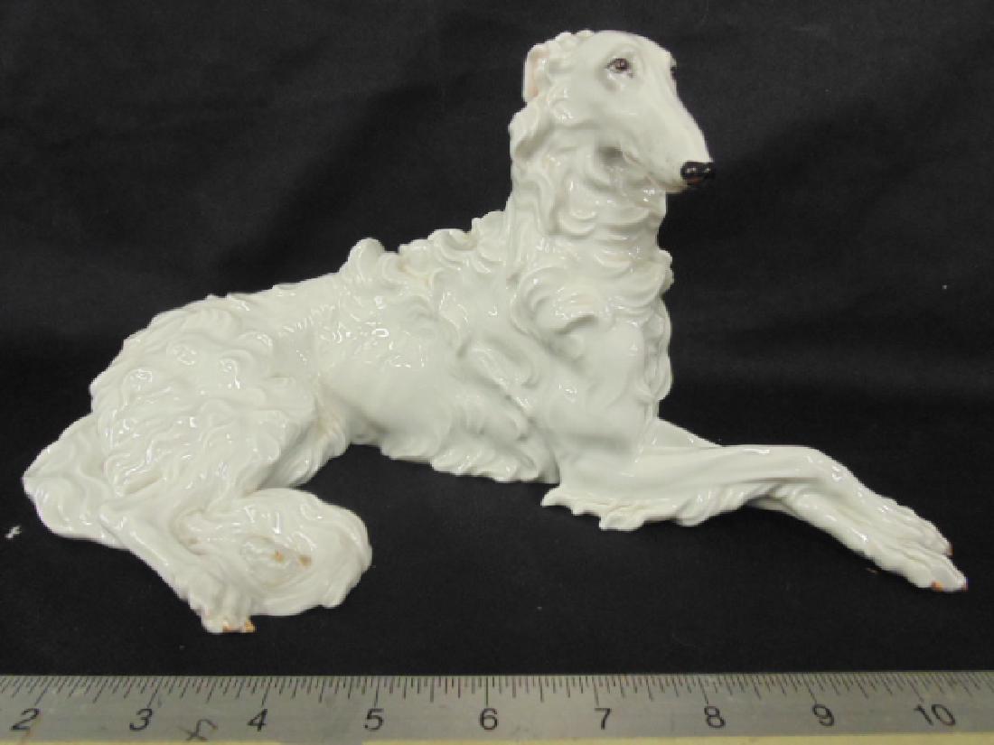 Royal Vienna porcelain Borzoi, dog figure, Austrian, (1 of 6)