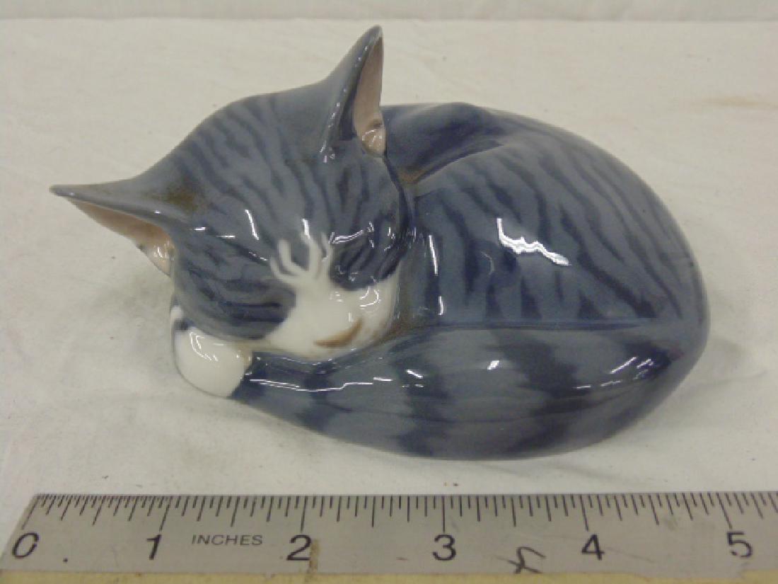 Royal Copenhagen porcelain cat, sleeping cat, signed, (1 of 4)