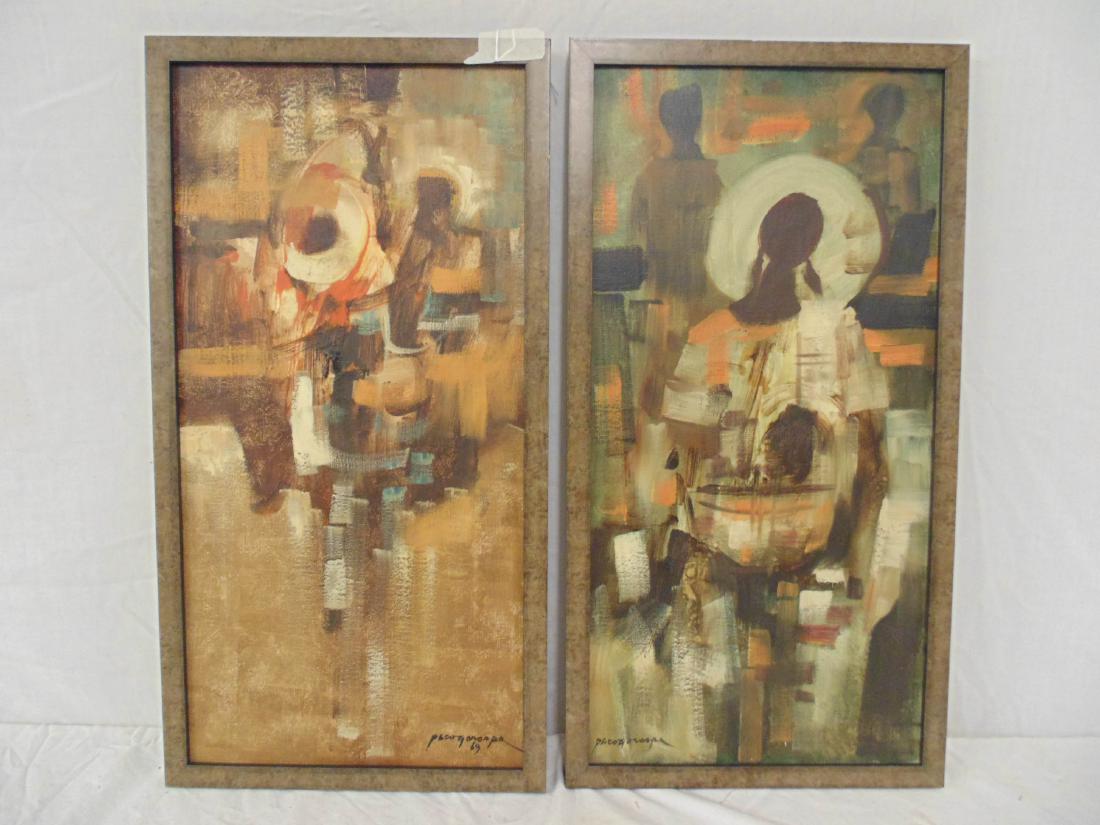 2 Paintings, Paco Gorospe, figures, both signed, in (1 of 6)