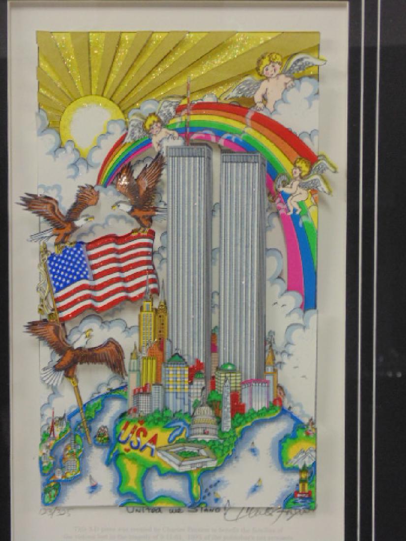 Mixed media, signed Charles Fazzino, title "United we (1 of 8)