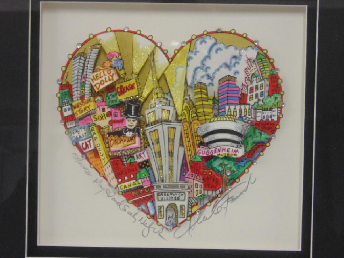 Mixed media, signed Charles Fazzino, title "My heart (1 of 6)