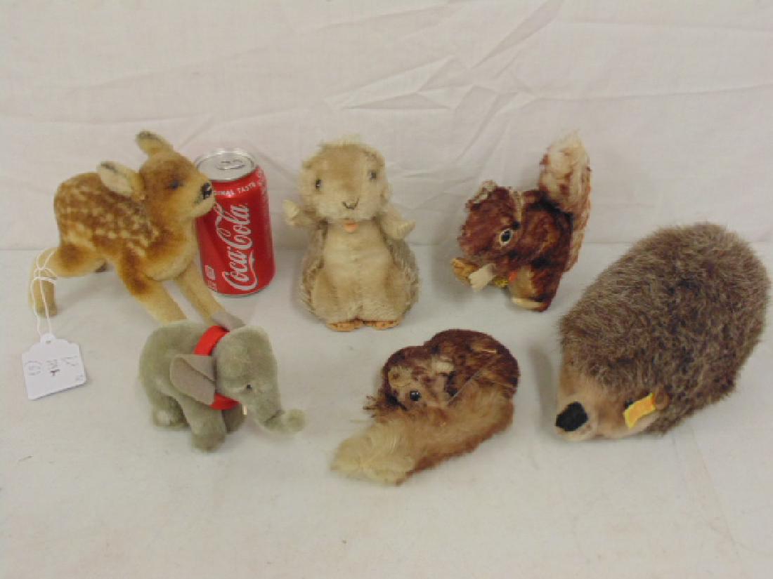 6 Vintage Steiff & other animals, squirrel, elephant, (1 of 4)