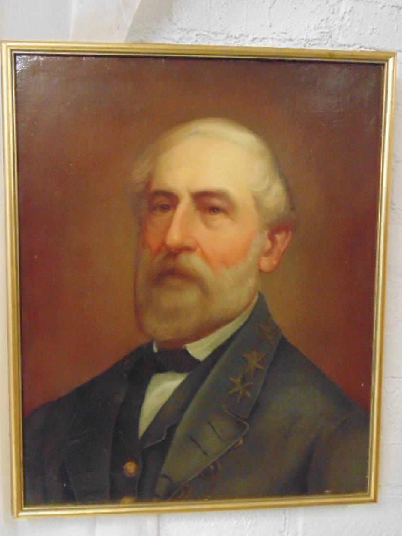Painting, portrait of Robert E. Lee, unsigned, relined, (1 of 4)
