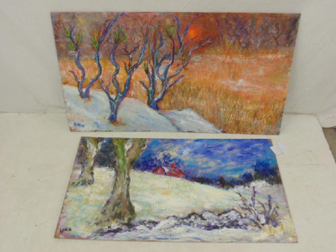 2 paintings, Milton Lunin, landscape & landscape in (1 of 5)