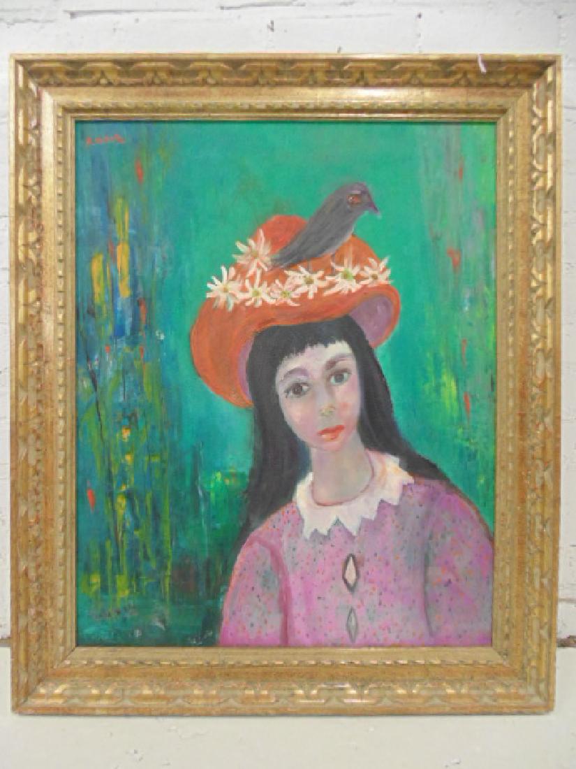 Painting, "Annie", Milton Lunin, portrait of a lady (1 of 4)