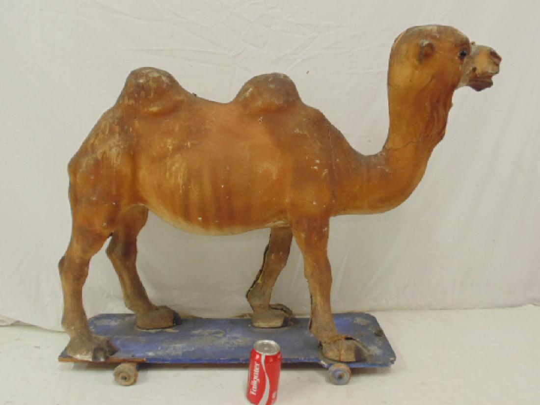 Papier-mache camel, child's toy on wheels (1 of 8)