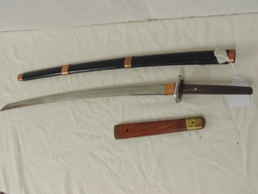 Japanese sword, unsigned, aluminum Tsuba, blade length (1 of 6)
