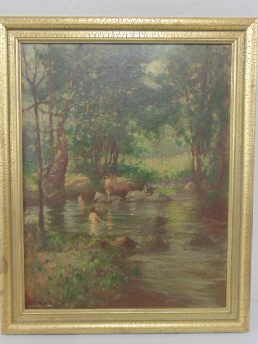 Painting, Swimming hole, Hal Robinson, showing several (1 of 5)