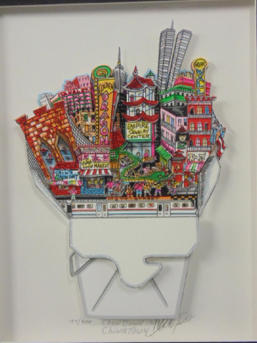 Mixed media, Charles Fazzino, title "Chowdown in (1 of 5)