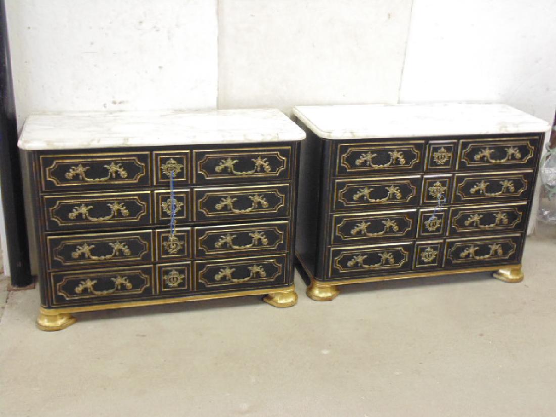 Regency style marble top chest & cabinet, both (1 of 11)