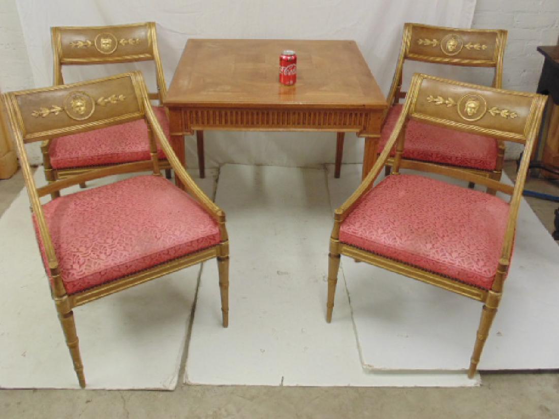 French style table & chairs, table has 2 drawers, (1 of 5)