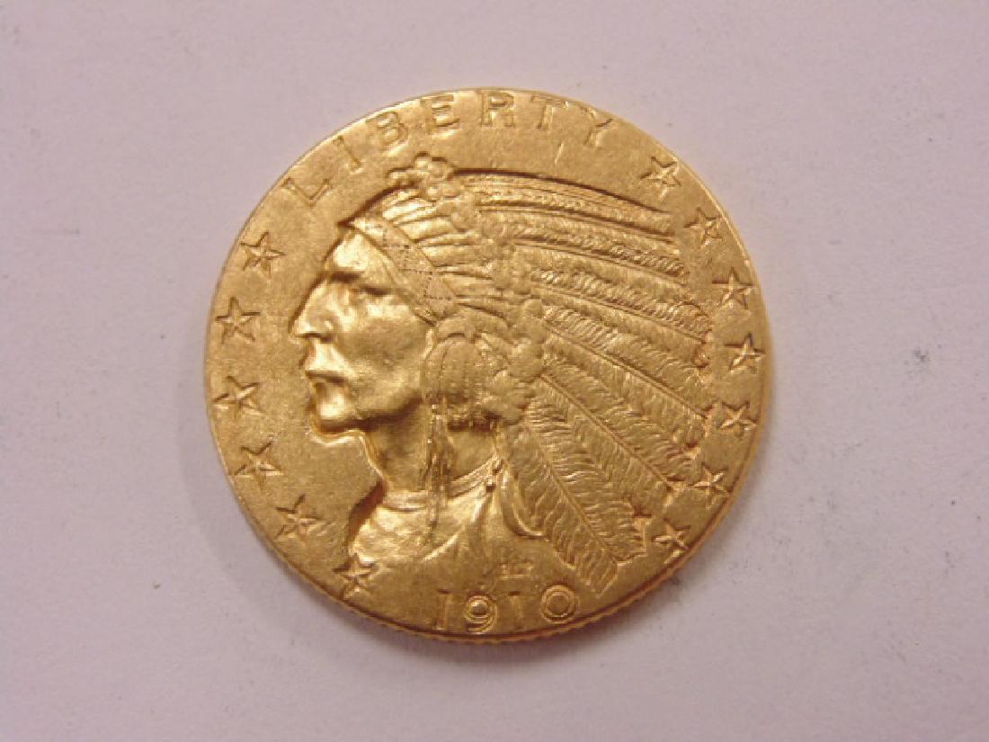 1910 $5.00 gold coin, Indian head (1 of 2)