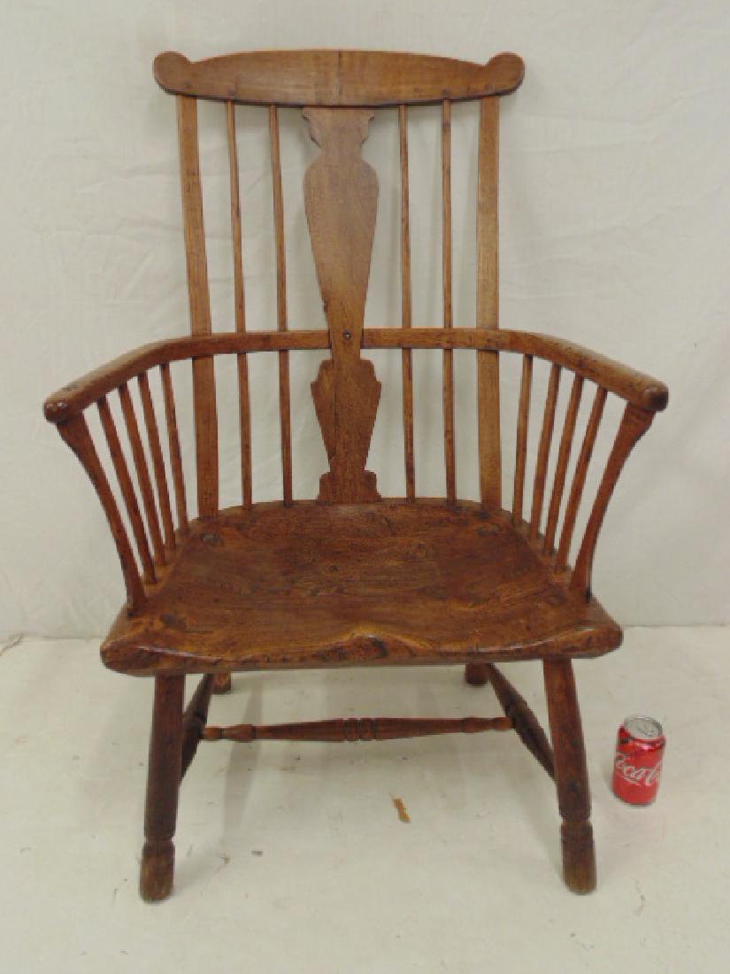 English Windsor chair, armchair with spindle sides & (1 of 4)