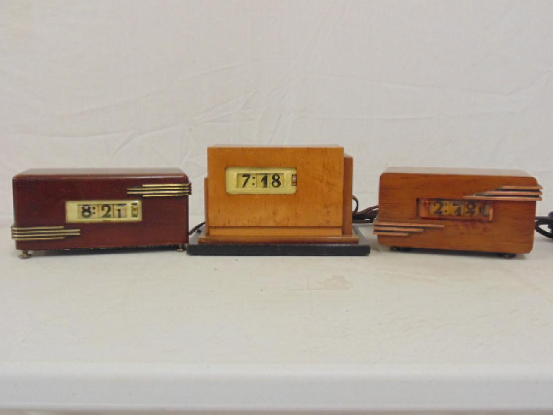 3 deco clocks, wood cases, Lawson Electric Clock model (1 of 10)