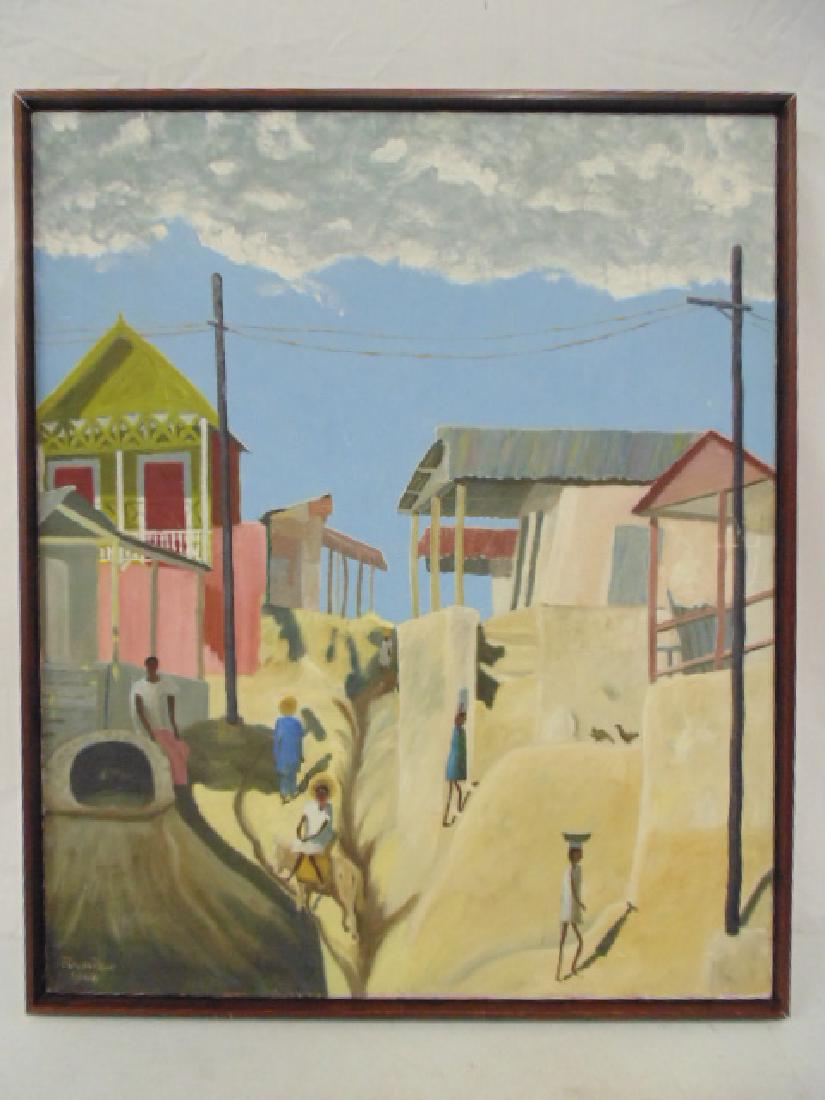 Painting, African town scene, Ralph Read, 1948, oil on (1 of 4)