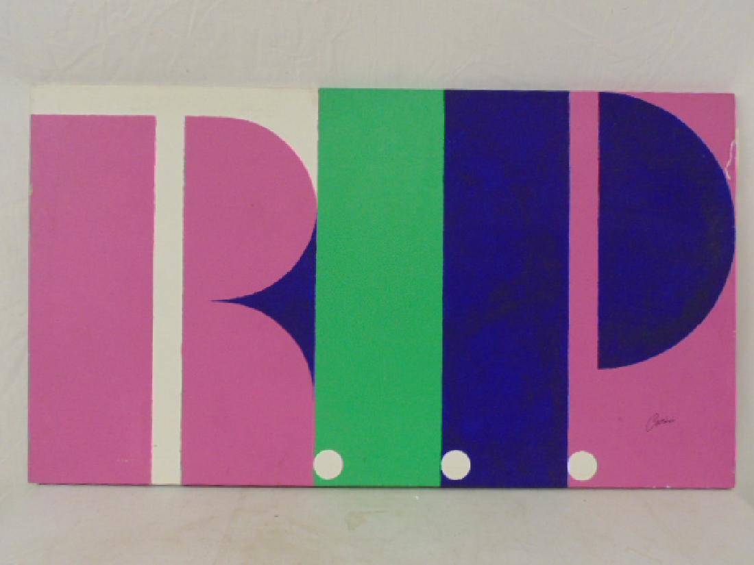 Painting, "Rest in Peace", by Edward Carini, "Artist,: Painting, "Rest in Peace", by Edward Carini, "Artist, Designer, Lyricist & Inventor", pop art, size is 27" by 48"