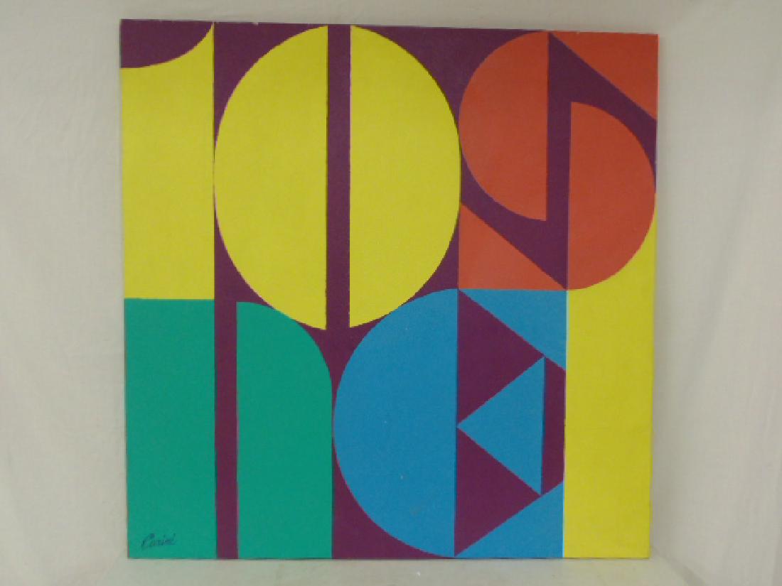 Painting, "One Rose", by Edward Carini, "Artist,: Painting, "One Rose", by Edward Carini, "Artist, Designer, Lyricist & Inventor", pop art, size is 45.25" by 44.5"