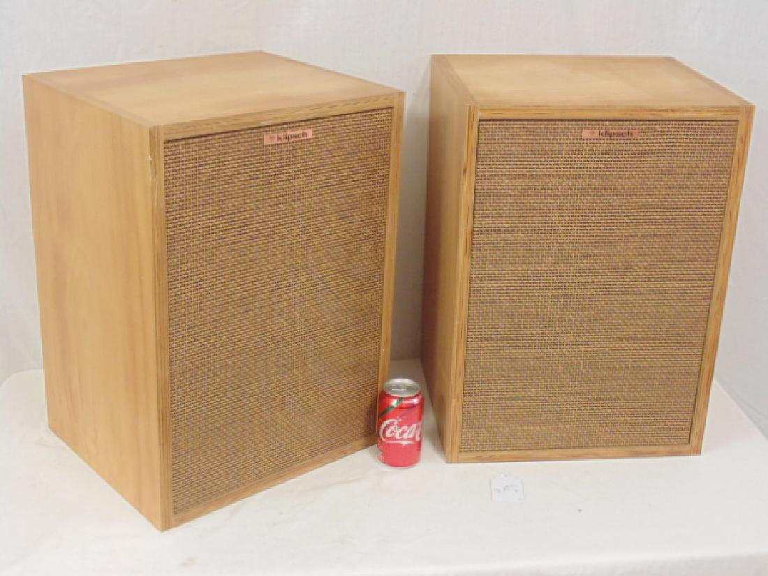 Pair Klipsch speakers, type HBR, each speaker is 15.5": Pair Klipsch speakers, type HBR, each speaker is 15.5" by 13.25" by 21.25"