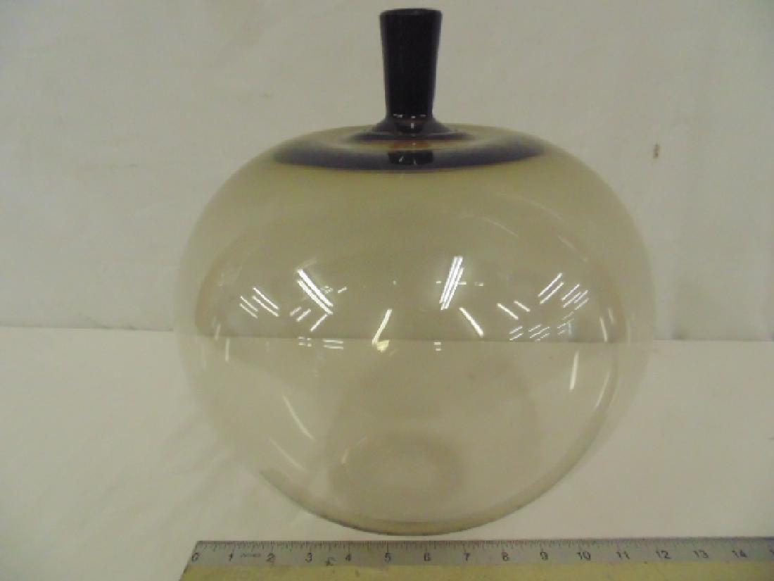 Orrefors Ingeborg Lundin Glass Apple Vase, 1959, light: Orrefors Ingeborg Lundin Glass Apple Vase, 1959, light tinted amber, signed, good condition, height is 12"