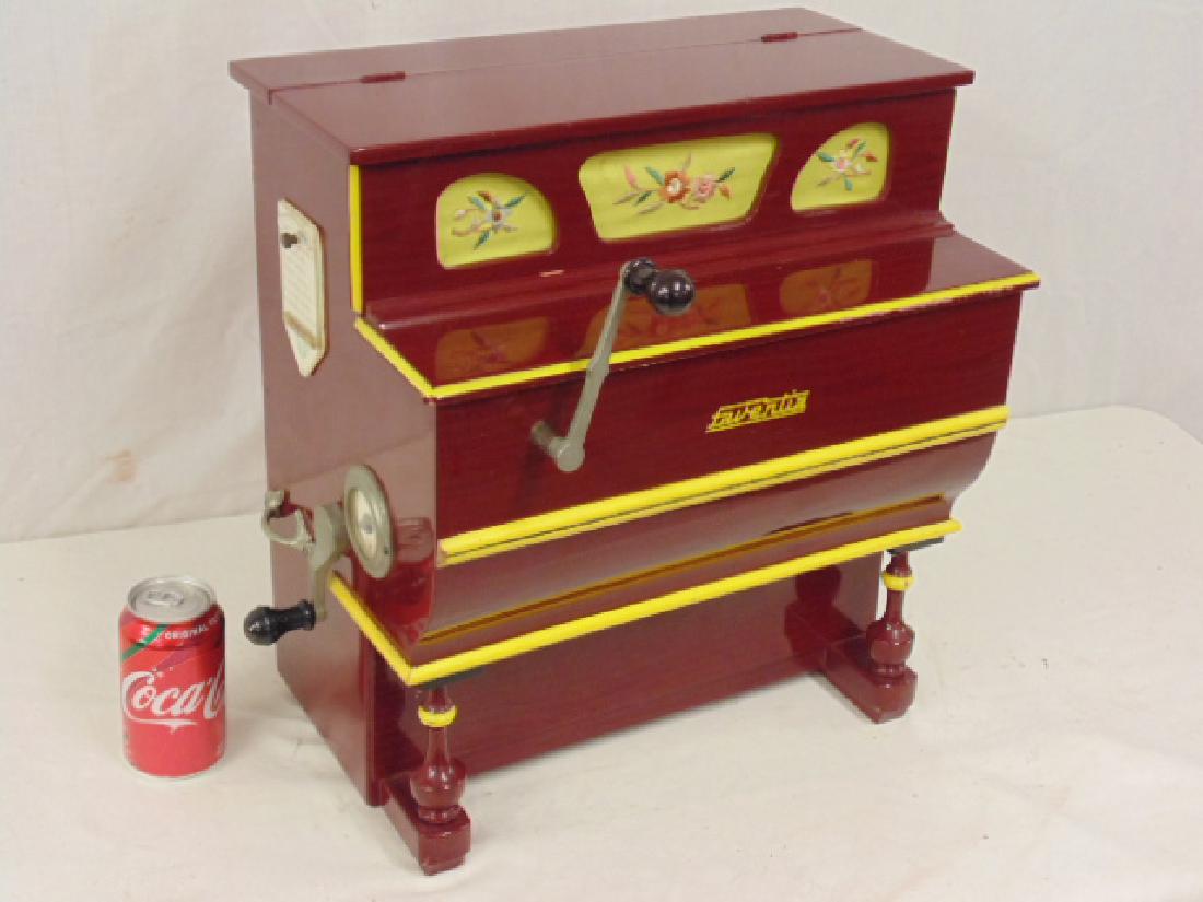 Faventia miniature barrel piano, plays 5 tunes, Hurdy: Faventia miniature barrel piano, plays 5 tunes, Hurdy Gurdy type instrument,
