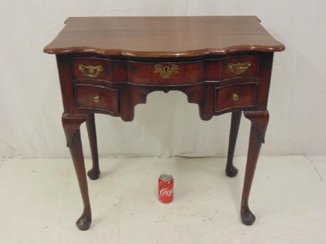 Antique English lowboy, one over 2 drawer, top is 29.5": Antique English lowboy, one over 2 drawer, top is 29.5" by 18", height is 29"