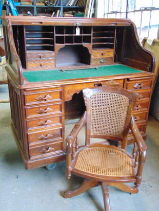 305 Oak Roll Top Desk Buchan Loose Leaf Records Compa Mar 24 2009 Uniques Antiques Inc In Pa