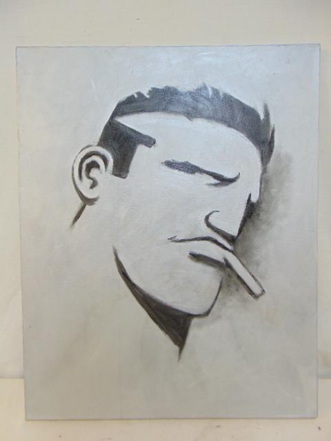 Painting, "The Smiths", Robert Loughlin, acrylic on: Painting, "The Smiths", Robert Loughlin, acrylic on canvas titled the Smiths, from the well knows "Brute" Series by Robert Loughlin, with letter of authenticity signed by Robert's partner, Gary Carlso