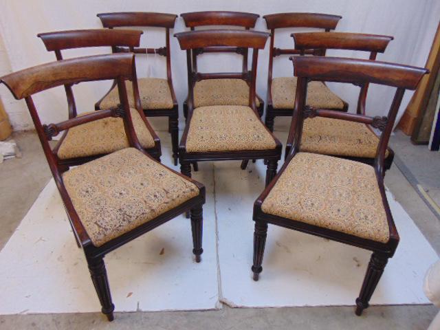 Set of 8 rosewood chairs, 19th Century, some show old: Set of 8 rosewood chairs, 19th Century, some show old repairs, some are loose, each chair is 16.5" by 18", height is 32.75"